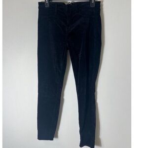 J Brand Fitted Black Velvet Jeans